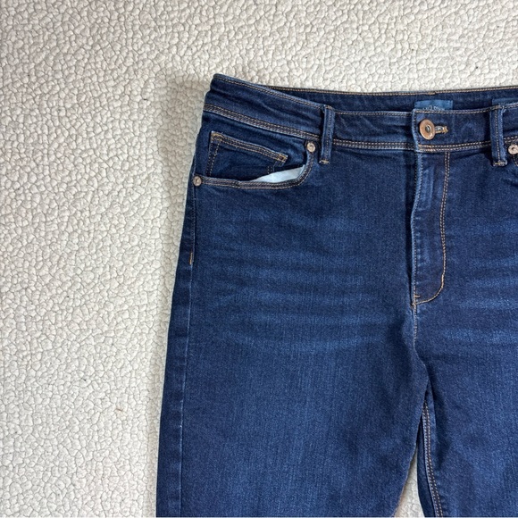 J Jill Denim High Rise Straight Leg Women Size 10p Stretch Dark Wash Blue Jeans - Picture 2 of 15